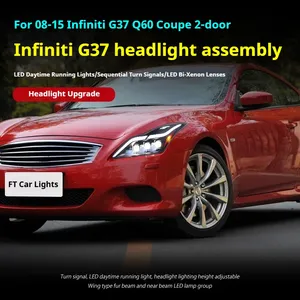 Luces Delanteras LED para Infiniti G37 Q60 Coupé de <span class=keywords><strong>2</strong></span> Puertas 2008-2015, Faros Proyectores con Luz Diurna, Accesorios Automotrices - Product Image 4