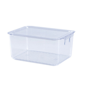 Fridge Organizer Storage <b>Boxes</b> With Lid For Food Fruits Vegetables And Eggs Rectangle <b>Plastic</b> Container Set - Product Image 5