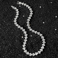 Mode Triple Rond Collier Bracelet Ensemble Bijoux pour Femmes Glacé Strass Cluster Lien Bracelets Collier