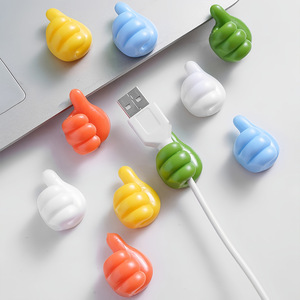 Thumb <b>Hook</b> Cable Organizer Self-Adhesive PVC Desktop Cable Management Tool Creative Storage Fixing <b>Clip</b> - Product Image 1