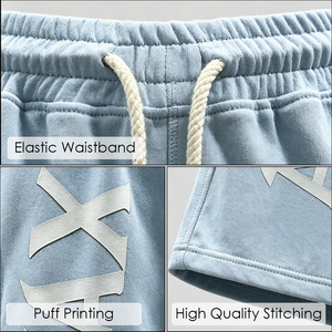 Shorts de jogging personnalisés pour hommes en molleton épais avec impression en relief, taille élastique à cordon, style streetwear ample, OEM ODM, logo personnalisé - Product Image 2