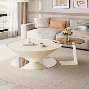 <span class=keywords><strong>Table</strong></span> basse géométrique artistique, <span class=keywords><strong>table</strong></span> cône en métal noir mat avec plateau en verre trempé, <span class=keywords><strong>table</strong></span> d'appoint pour la maison et l'appartement - Product Image 5