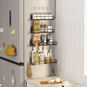 Confezione da 2 portaspezie magnetico adesivo portaoggetti per frigorifero portaspezie per frigorifero lavapiatti a microonde - Product Image 4