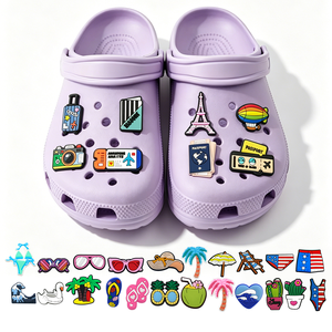 Adornos de PVC para Zapatos <span class=keywords><strong>con</strong></span> Diseño de Maquillaje y Belleza Femenina: Lápiz Labial, Perfume, Tacón Alto, Lazo, Rosa, Decoraciones para Zapatos de Verano, para Sandalias y <span class=keywords><strong>Zuecos</strong></span> - Product Image 2