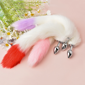 अनुकूलन योग्य लंबाई मजाकिया खिलौना वयस्क खेल बट प्लग के साथ शुरुआती लोमड़ी पूंछ गुदा प्लग - Product Image 5