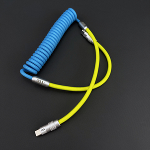 Carcasa de aleación de aluminio espiral rizado nailon trenzado tipo C PD100W <span class=keywords><strong>Cable</strong></span> DE DATOS <span class=keywords><strong>USB</strong></span> resorte en espiral <span class=keywords><strong>Cable</strong></span> de carga tipo C para <span class=keywords><strong>Iphone</strong></span> - Product Image 2