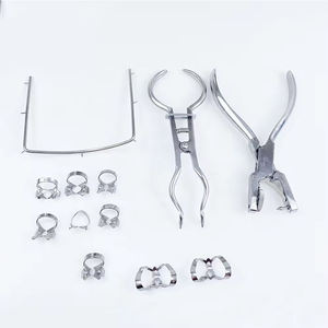 新しい手動歯科用ゴムダムツールキットプラスチック金属鋼部品を含むゴムダムクランプとフォーセプフレーム - Product Image 2