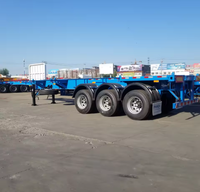 Semi-remorque plateau à fond plat de haute qualité, 20-53 pieds, 2-5 essieux, capacité maximale de 60 tonnes, pour conteneurs, vente de marque