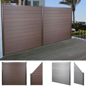 Panneau <span class=keywords><strong>de</strong></span> clôture modulaire <span class=keywords><strong>en</strong></span> composite <span class=keywords><strong>bois</strong></span>-plastique (WPC) imperméable <span class=keywords><strong>pour</strong></span> extérieur, avec treillis <span class=keywords><strong>en</strong></span> aluminium, clôture <span class=keywords><strong>de</strong></span> <span class=keywords><strong>jardin</strong></span> <span class=keywords><strong>en</strong></span> métal, taille personnalisée - Product Image 6