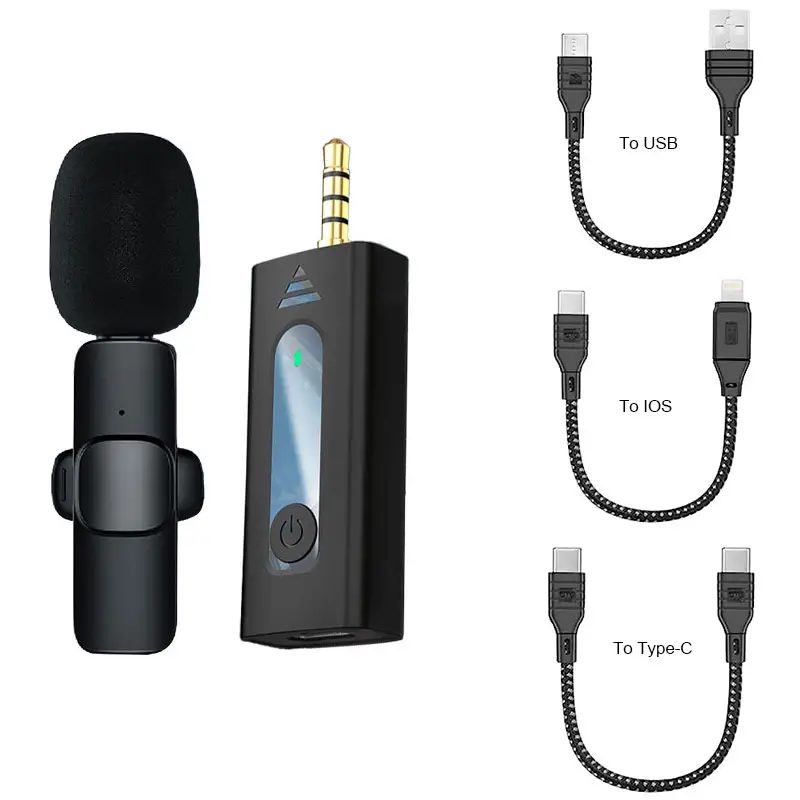 K35 Collar Sans fil Live Mini Lapel Mic Podcast Lavalier Usb 3.5MMワイヤレスマイク携帯電話教師用カメラ教会