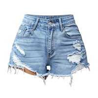 Shorts en jean extra courts pour femme, taille basse, coupe skinny, déchirés, ourlet brut, tendance été