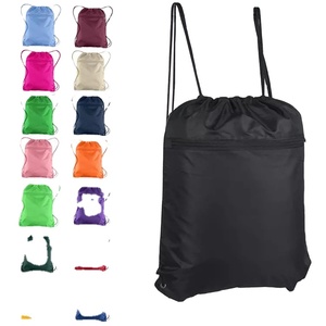 Sac à dos zippé, sac de sport à cordon, sac de sport écologique, cadeau promotionnel, sac de gym, faible MOQ, sac de voyage en polyester à cordon de serrage - Product Image 1