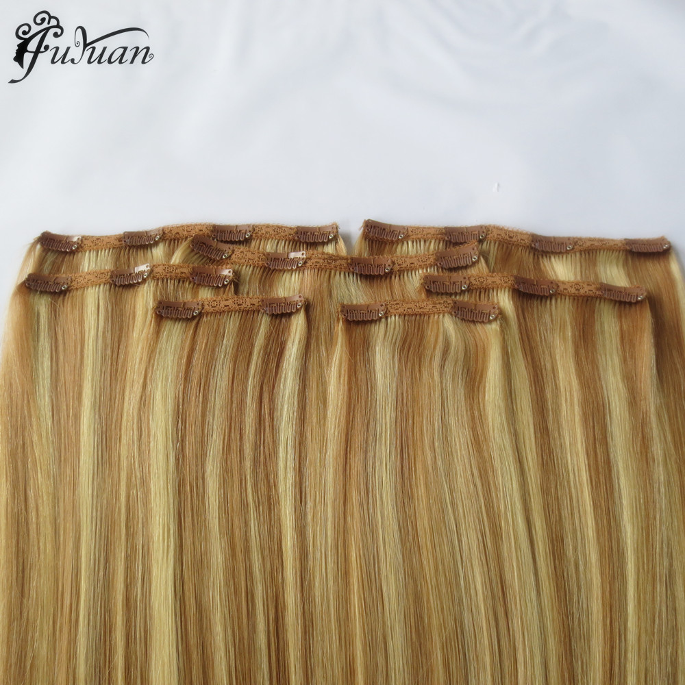 Vente chaude Top Qualité Humaine Remy Double Dessiné Dentelle Clip dans L'extension De Cheveux