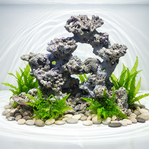 Estructura de Roca para Acuario en Forma de Cilindro, Decoración Acuática, Adhesivo Viscoso, Estilo Coral Moldeado, Paisajismo para Tanques - Product Image 5