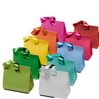 Sac cadeau en papier imprimé sur mesure avec poignée en ruban de satin, sac de shopping avec logo, sacs en papier à étiquette privée