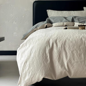 Set di Biancheria da Letto in Puro Cotone 100S Jacquard a 4 Pezzi, Lusso Minimalista in Cotone a Fibra Lunga Satinato - Product Image 2