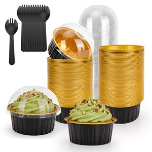 Disposable Ice Cream Aluminum <b>Foil</b> <b>Container</b> Cup Aluminium with Lid - Product Image 1