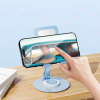 Support de téléphone en métal avec logo personnalisé, pliable, universel, promotionnel, publicitaire, cadeau d'entreprise, rotatif, pour tablette et téléphone