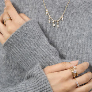 Collar y Pendientes de Plata 925 con Diamantes Gemnel de Origen Ético, Diseño de Gota con Piedra en Forma de Pera, para Mujer - Product Image 5