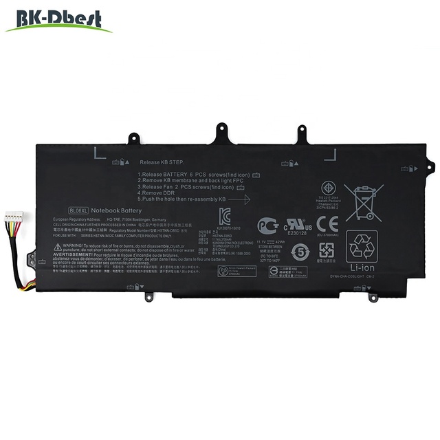Wholesale Brand New 3700mAh 42Wh BL06XL BL06 BL06042XL HSTNN-W02C HSTNN-IB5D Laptop Battery for HP EliteBook Folio 1040 G1 G2 G3