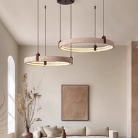 Lustre de salon en travertin jaune, style rétro chinois, haut de gamme, élégant, nouveau modèle, LED, éclairage principal pour toute la maison
