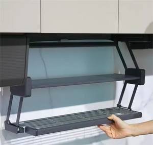 HNOSS rak piring dapur pintar, rak perkakas pasang dinding dapur, rak persiapan makanan tarik ke bawah dapat dilipat - Product Image 6