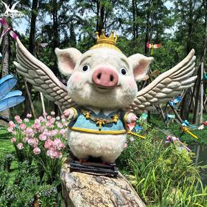 Statue <span class=keywords><strong>de</strong></span> cochon animatronique personnalisable avec ailes mobiles pour modèle <span class=keywords><strong>de</strong></span> parc à thème forestier à vendre - Product Image 1