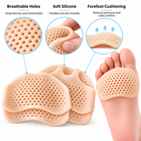 Coussinets respirants en nid d'abeille pour l'avant-pied, coussinets métatarsiens en gel souple pour femmes et hommes, soutien confortable pour la plante des pieds
