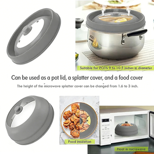 Couvre-plat <span class=keywords><strong>en</strong></span> silicone pliable / Couvercle anti-éclaboussures résistant à la chaleur pour la cuisine / Couvercle de casserole <span class=keywords><strong>en</strong></span> silicone pliable multi-tailles - Product Image 5