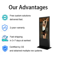 Pantalla LED para escaparates interiores de doble cara, señalización digital y pantallas publicitarias, pantalla LCD con soporte tipo quiosco.