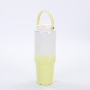 30oz Gradient Color Stainless Steel <b>Tumbler</b> Coffee Mugs Double Wall Drinking <b>Tumbler</b> <b>With</b> <b>Straw</b> - Product Image 4
