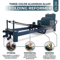 Lit de Pilates Reformer pliable en aluminium, équipement de fitness professionnel réglable pour la maison et le studio