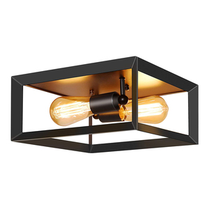 Lámpara Colgante Vintage de 60W, Tamaño Pequeño, Control Táctil, LED Blanco Frío, Jaula de Hierro, Pantalla Negra, Diseño Moderno, Uso Residencial, AC 90 CRI - Product Image 1