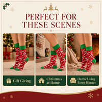 Chaussettes en laine mérinos mi-mollet, tricotées, douces, chaudes, élégantes, à motifs, pour l'hiver, confortables, respirantes, pour les fêtes de Noël