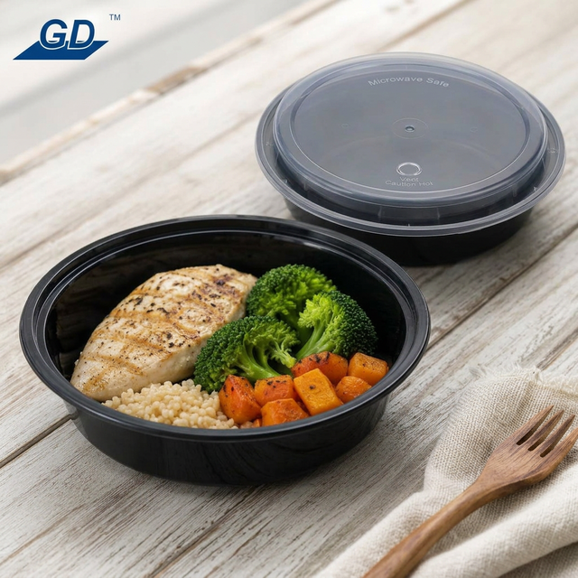 Wholesale Restaurant Food Catering Microwave Disposable Container 16 oz Deli Bowl Plastic Takeout PP Container With Clear Lid