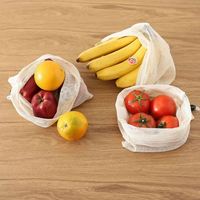 Sacs réutilisables de produit de maille de filet de coton organique écologique réutilisé de chanvre pour des légumes de fruit