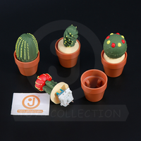 Jouet éducatif en plastique en forme de cactus, lumineux, anti-stress, mignon, jouet classique à LED pour capsules de 60 à 65 mm