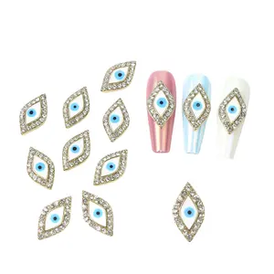 Free Logo 10PCS/bag Hot pupil Nail Art Jewelry Devil's Eye Stereo Diamond-Encrusted Blue eye Ornament