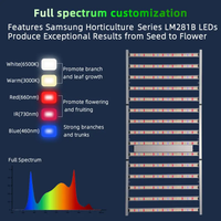 Rating LED dapat diredupkan tumbuh untuk cahaya spektrum penuh untuk tanaman mekar IP65 peringkat untuk LM301H Evo LM281B