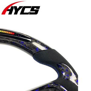 Volant en fibre de carbone forgé avec LED Rpm pour Volkswagen MK7 <span class=keywords><strong>Golf</strong></span> <span class=keywords><strong>7</strong></span> GTI MK6 <span class=keywords><strong>GTD</strong></span> R Gts R-Line Tiguan Scirocco Passat Polo - Product Image 5