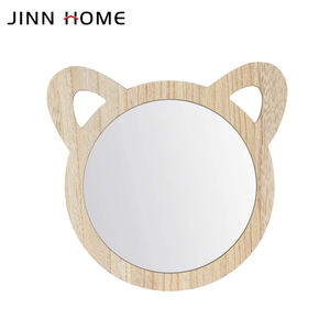 Espejo de Pared de Madera Natural con Diseño de Gato de Dibujos Animados, Arte Moderno de Acrílico, Seguro para Niños, Incluye Ganchos, para Dormitorio o Guardería - Product Image 2
