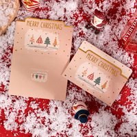 Cartes de vœux de Noël découpées irrégulièrement, estampage à chaud, lettrage doré, pliables, cartes de vœux pour cadeaux