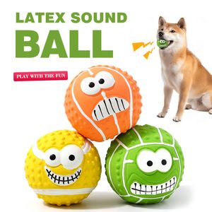 Nuevo Juguete para Mascotas 2025, Pelota de Látex con Sonido y Diseño de Perro Sonriente para Masticar y Entretenimiento, Limpia los Dientes - Product Image 1