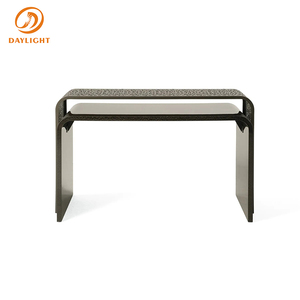 <span class=keywords><strong>Console</strong></span> moderne de luxe avec design de cascade incurvée intégré et finition texturée <span class=keywords><strong>exotique</strong></span>, mobilier haut de gamme pour entrée et hall d'hôtel - Product Image 5