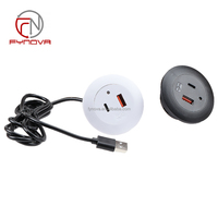 Chargeur USB double œillet de bureau Build-Desk Type-C Outlet Furniture Desktop avec pour US & CN Standard Plug Type USA