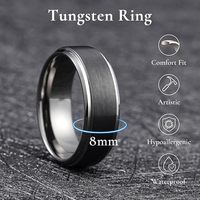 Bagues de mariage tendance en or/argent/noir/bleu, 8 mm, bords à facettes, en tungstène, pour homme, femme, couple, ensemble de bagues de promesse