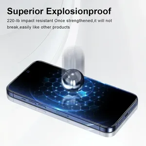 Protector de Pantalla HD de Fácil Instalación y Resistente al Polvo Yangpaly para <span class=keywords><strong>iPhone</strong></span> 16 15 14 Plus 13 12 <span class=keywords><strong>11</strong></span> Pro Max X XS XR, Película de Vidrio Templado - Product Image 3