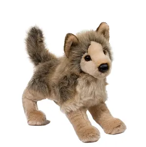 30 cm hoog gevulde wild dier zachte douglas wolf pluche speelgoed voor gift