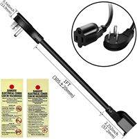 1 pie 1625W 13A UL SJT 16AWG enchufe plano cable de extensión resistente adaptador de ángulo de 90 grados cable de extensión de alimentación, listado UL