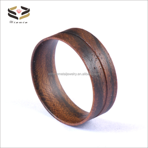 Bagues ou anneaux unisexes en bois de santal doré, bois de fer, bois de koa, 8 mm, pour incrustation, design tendance - Product Image 4